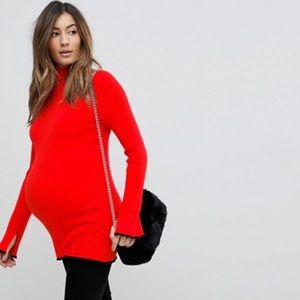 ASOS maternity turtleneck size 6, red